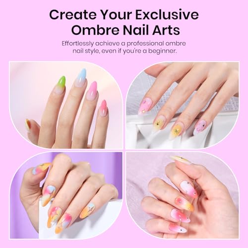 Beetles 150Pcs Soft Nail Sponges for Ombre, Colorful Nail Sponge - color: B- Multicolor-150
