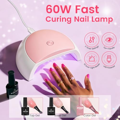 Acrylic Nail Kit for Beginners with Everything in Purple Gift Storage Bag - color: Bling Purple