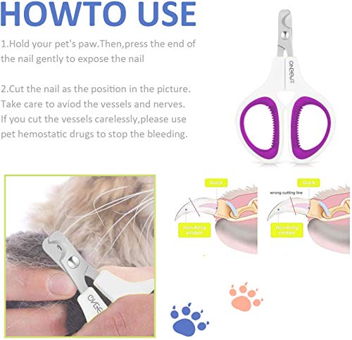 Pet Nail Clippers, Cat & Kitten Claw Nail Clipper Safe Sharp Trimmer - color: Purple