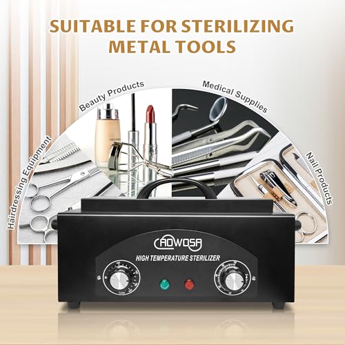 High Temperature Metal Tool Cleaning Box for Beauty Hair Nail Metal Tool - color: Black