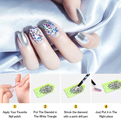 BENOSPACE 9 Pcs Diamond Painting Pen Rhinestone Picker Pencil Set Self Adhesive Nail Dotting Wax Pen with Pencil Sharpener Resin Point Drill Pens 5D Crystal Gem Pick up Tools DIY Nail Art Accessories