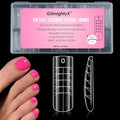 GlimightyX Natural Curve Toe Dual Forms for Polygel, 14 Sizes 140 Pcs