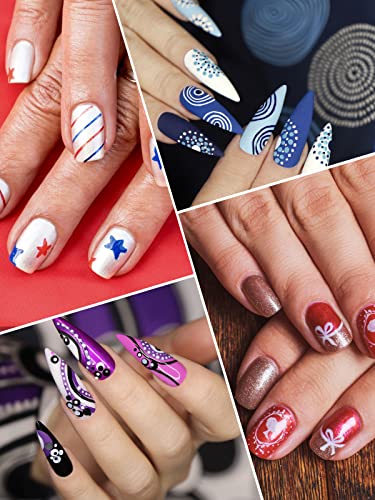 12 Color 3D Nail Art Pens Kalolary Nail Art Markers Graffiti Dotting Pen - color: E