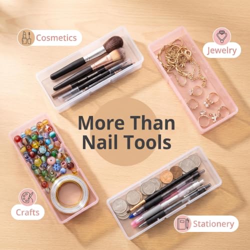 Manicure Box Nail Tools Storage Box 4Pcs Nail Implement Box Organizer Case