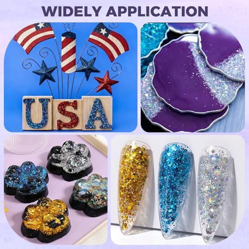 Renfio Holographic Glitter,Purple Chunky for Snowglobe Tumbler 9.7oz/275g - color: Laser Light Purple