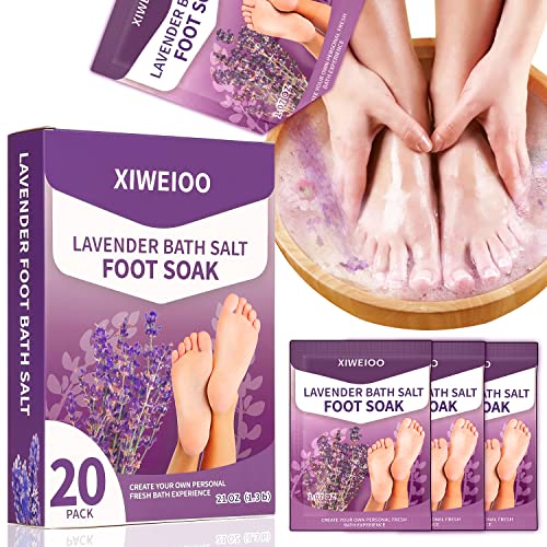20 Pack Foot Soak Salts kit Epsom Lavender Pedicure Tea Tree Oil