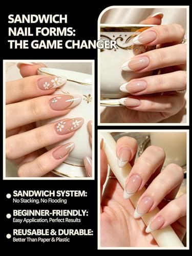 EBANKU Original Sandwich Nails Dual Forms - color: Short Coffin-A