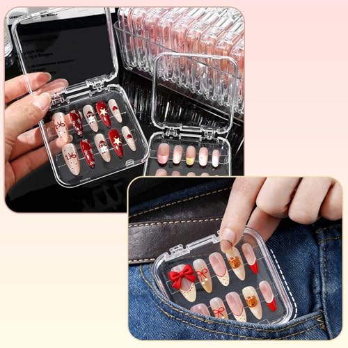 13Pcs Press on Nail Storage Box with 1 Storage Box, Nail Display