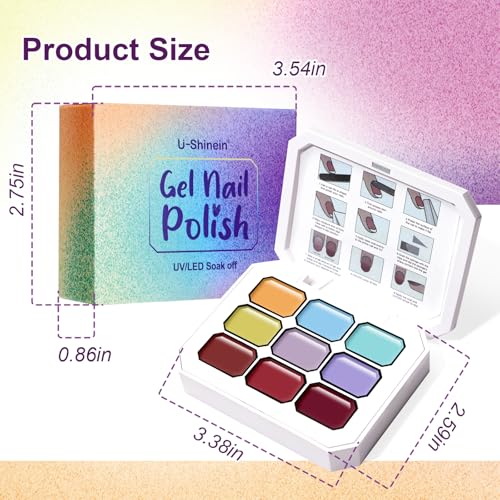 Gradient Painting Gel, 9 Colors Ombre Gel Nail Polish - color: Beachside Candy set