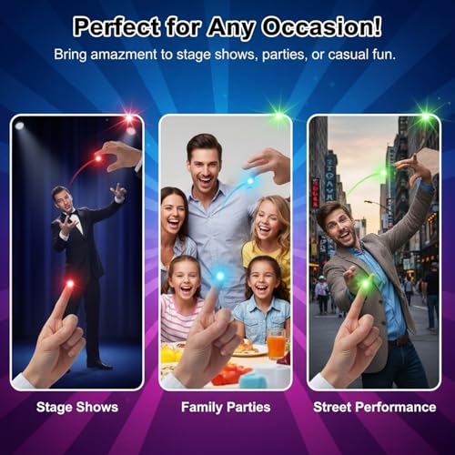 D'lite Magic Thumb Lightup Trick Set / 2 Original Amazing Ultra Bright Light Magic Fingers - Closeup & Stage Magic Tricks - Easy Illusion Anyone Can Do It - Magic Trick for Adults (Regular Pink) - color: Regular Pink