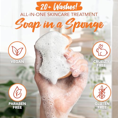 Spongables Pedi Scrub Foot Exfoliating 20+ Wash Sponge, Papaya, 1 Count - color: Papaya, size: 1 Count (Pack of 1)