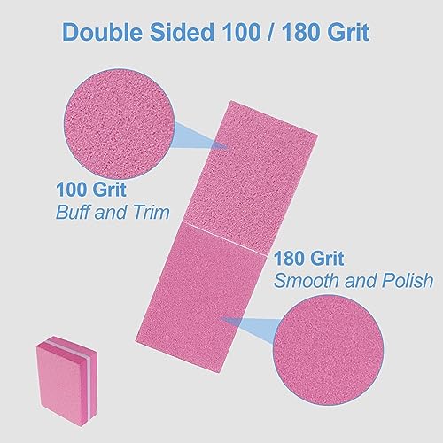 Nail Buffers (50 Pack), Mini Buffer Block Nail File for Acrylic Nails and Natural Nails, 100/180 Grit Nail Buffer Block Bulk Buffing Blocks for Nail Buff Professional Manicure File Blocks Mix Color - size: 50 Pcs Mini 100/180 Grit Mix Color