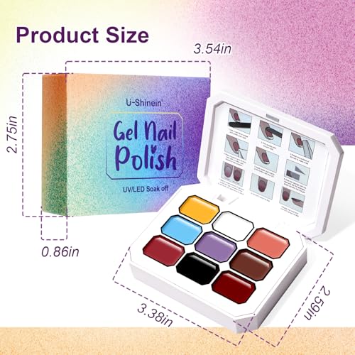 Gradient Painting Gel, 9 Colors Ombre Gel Nail Polish - color: Victorian Oddity Color