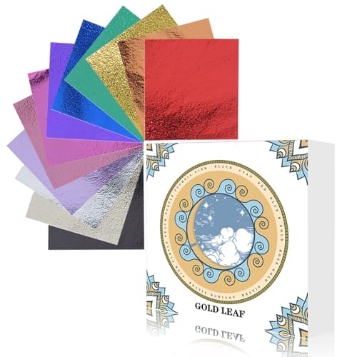 Peach Purple Gold Leaf Sheets, 120 Sheets for Resin Art - color: Peach Purple