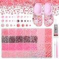 14000Pcs Pink Flatback Rhinestones and Pearls for Bedazzling Kit - color: S1