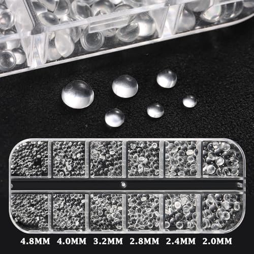 Mixed Sizes Clear Bubble Beads 3D Nail Art Charms Semi-Circular Jewelry - color: Clear