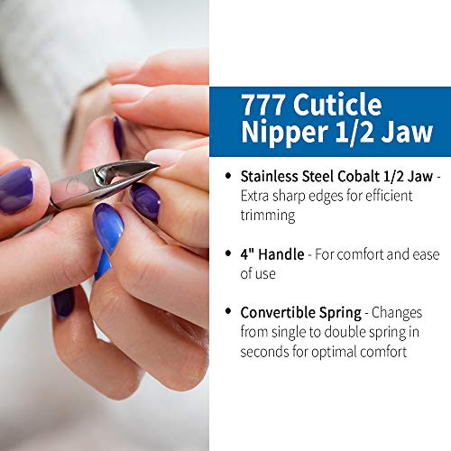 Mehaz Cuticle Nipper 777, 1/2 Jaw, Stainless Steel Cobalt with 4" Handle - size: 4 inch (Pack of 1)