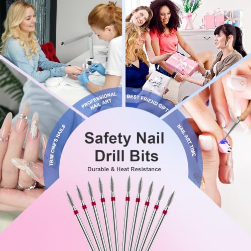 3/32'' 10Pcs Nail Drill Bits Set Diamond for Electric Nail File Kit - color: 10Pcs Flame Diamond Bits Sets