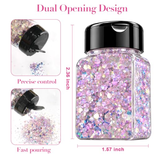 Holographic Chunky Glitter, Opal Aura Cat Eye Flakes for Resin - color: Opal Aura