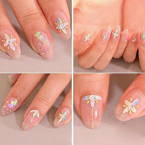 Nail Charms - Metal Silver & Gold Beads, Flatback Half Round Rhinestones, Small Nail Pearls, 3D Mixed Sizes Decorations for Nails Kits - color: Silver & Gold Beads Pearls Rhinestones