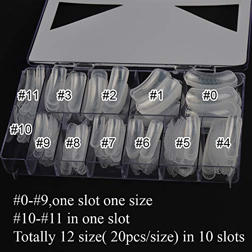 240PCS Dual Forms Nail Mold for Poly gel UV Gel 12 Size With Scale