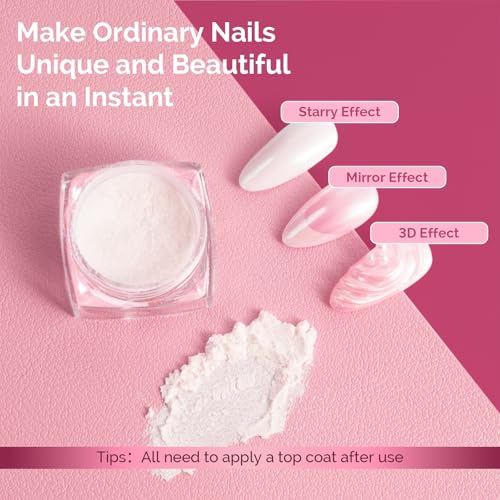 MelodySusie White Chrome Nail Powder for Gel Nails - color: White
