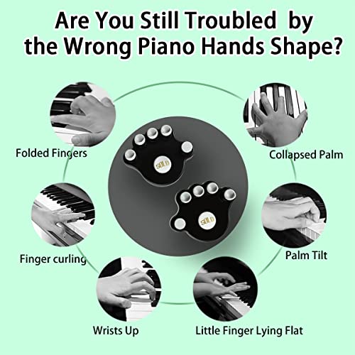 Piano Finger Trainers, Hand Grip Exerciser Ergonomic Training Finger Pressing Posture Correction Tool for Guitar Piano Trigger Finger Training Arthritis Therapy and Grip 2PCS/Set Black - color: Black
