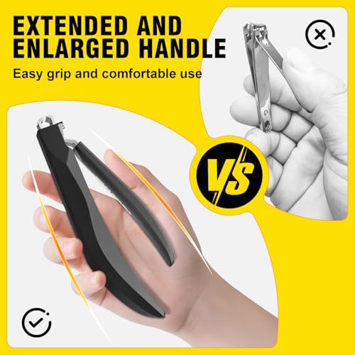 Nail Clippers for Men with Catcher, Adult Finger Nail Clippers - size: Long Handle 1pc