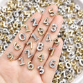 20 Pcs Numbers Nail Charms Gold Silver Flatback Numbers Nail Rhinestones - color: Shining Silver