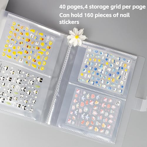 Nail Sticker Book Binder Nail Art Book for Nail Decals Storage - size: medium