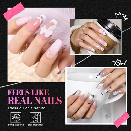 Makartt Medium Coffin Nail Tips: 504 PCS Pre-Etched Clear False Nails Tips, 15 Sizes Full Cover Half Matte Soft Acrylic Press On Nail Extensions Supplies Salon and DIY at Home - size: Medium Almond-504 Pcs