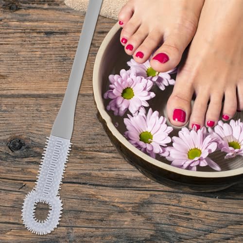 Foot Brush Soft Toe Cleaner Light Blue with Long Handle