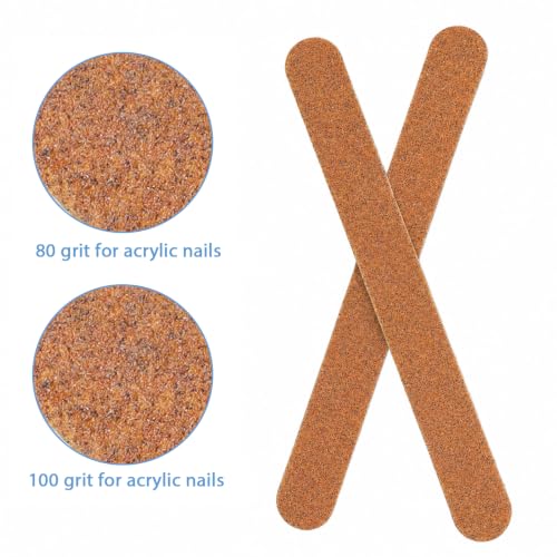 Nail Files - 24 PCS Fingernail Files 7" Long 80/100 Grit Brown - color: 24pcs Brown, size: 80/100 Grit