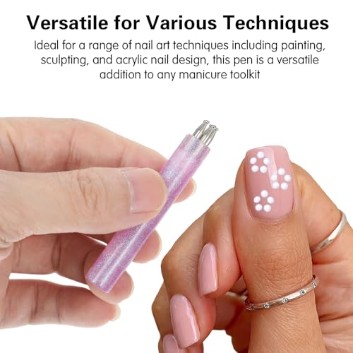 3 Pack 5 Petal Flower Nail Dotting Pen, Ball Tip Nail Polish Pens