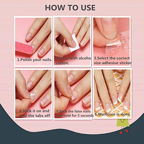 Ivtor 30 Sheets Waterproof Breathable Jelly Double Sided Adhesive Tabs Nail Glue Sticker False Nail Tips… - color: Standard - 30 Sheets