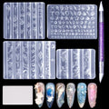 Laza 4pcs Ocean Silicone Nail Molds, Various Beach Nail Charms