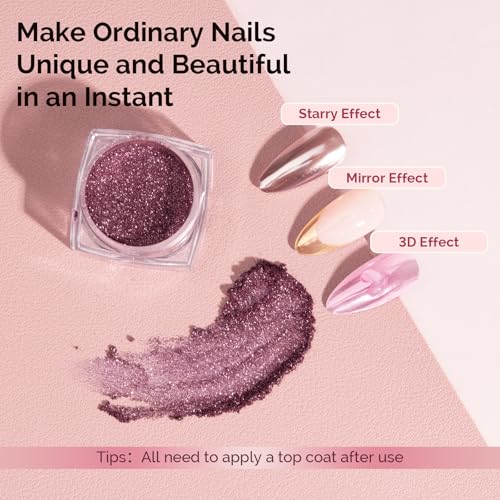 MelodySusie 9Pcs Chrome Nail Powder for Gel Nails - color: Cuticle Oil