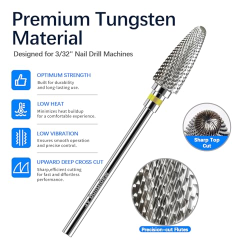 XF Super Cut Flame Nail Drill Bit, 3/32", Right-Handed Use - size: Extra Fine
