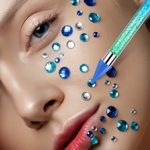 Tatuo 2 Pcs Rhinestone Picker Tool Kit with 2 Wax Head, Grad Blue,Purp - color: Gradient Blue Purple
