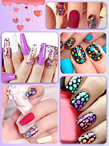 36 Color Nail Sequins Kalolary Nail Art Flake Nail Glitter - color: Round