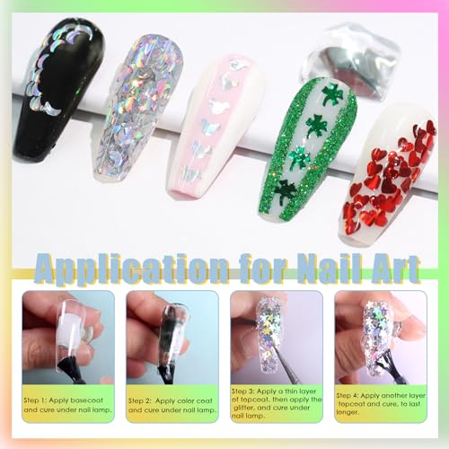 Laza 2g Chunky Glitter Mickey Mouse Shaped Confetti Nail Charms - color: Laser Silver