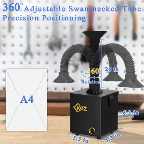 KQZ B1 Solder Fume Extractor 168m³/h Smoke Absorber with H13 HEPA - color: Black
