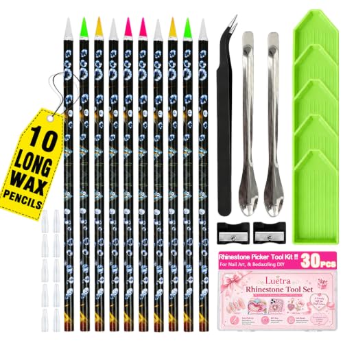 Wax Pencils for Rhinestones, 30PCS Bedazzling Pen Dotting Tools - size: 30PCS