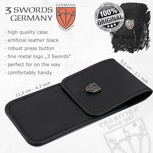 3 Swords Germany – Brand Quality fingernail & toenail Clipper, Manicure, Pedicure Nail Care by with Metal Nail File and case, Black Edition - color: Black