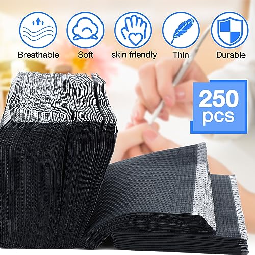 Newwiee 250 Pcs Disposable Nail Table Towels Mat, 13'' x 18'' Patient Bibs 3 Ply Waterproof Tattoo Bibs Nail Towels Paper Tray Covers Clean Pads Tattoo Supplies (Black) - color: Black