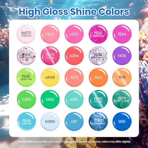 Beetles Gel Nail Polish Kit 25 Colors Gel Polish Chrome Nail Art Cat Eye - color: Ocean Odyssey
