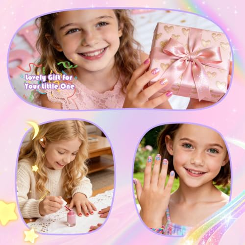 Krofaue Kids Fake Nails - Squared Half Matte Acrylic Nail Tips - color: 240 PCS Half Matte Squared Oval Kids Nail Tips