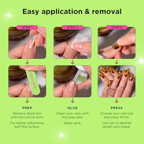 PaintLab Red Outline Press On Nails, Short Almond, 24pcs Nail Kit - color: Red Outline