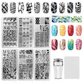 6 Sheets Nail Stamping Plate Basic Patterns Nail Art Stamp - color: Basic Patterns