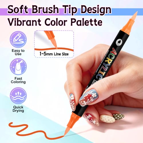 TOROKOM 24 Colors Nail Art Pens Set, Nail Art Markers 3D Nail Polish Pens - color: 24 Color(12PCS)